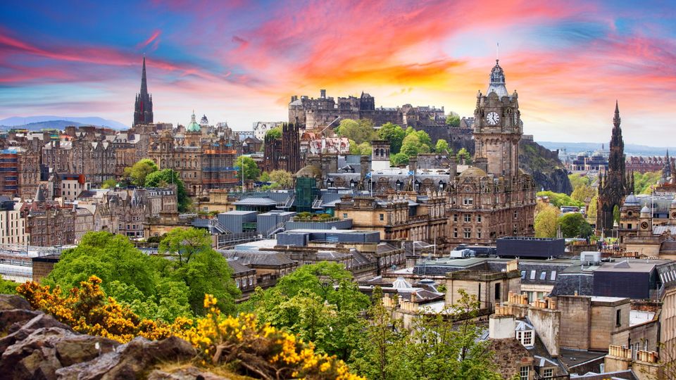 Sonnenuntergang über Edinburgh 