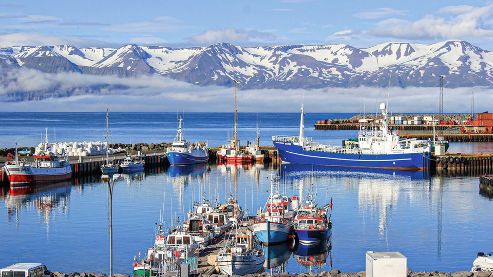 Der malerische Hafen von Akureyri - Island