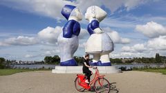 küssendes Paar des Delfter Blaus