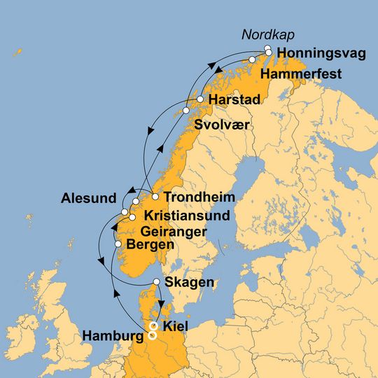 Ihre Reiseroute