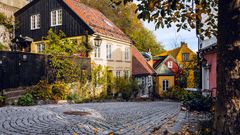 Kleine Gasse in der Altstadt von Oslo