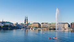 Aufnahme an der Binnenalster in Hamburg