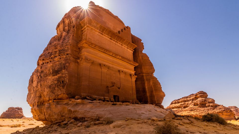 Qasr al-Farid, Grabmal in der archäologischen Stätte Madain Salih, Saudi-Arabien