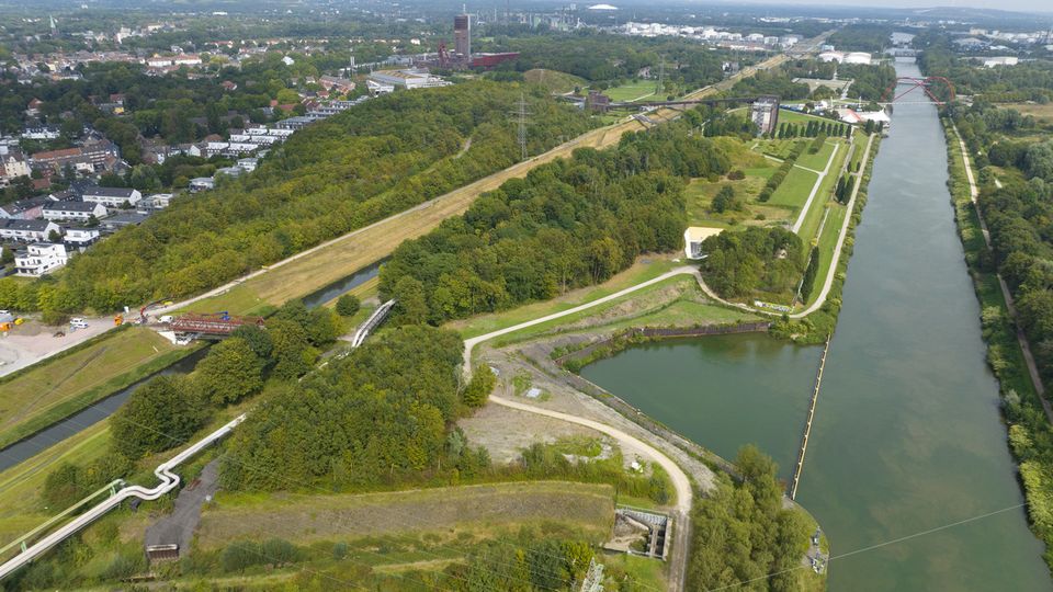 IGA 2027, Drohnenaufnahme Gelsenkirchen, Wendebecken