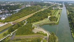 IGA 2027, Drohnenaufnahme Gelsenkirchen, Wendebecken