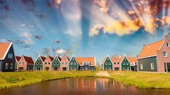 Sonne über Volendam, Holland