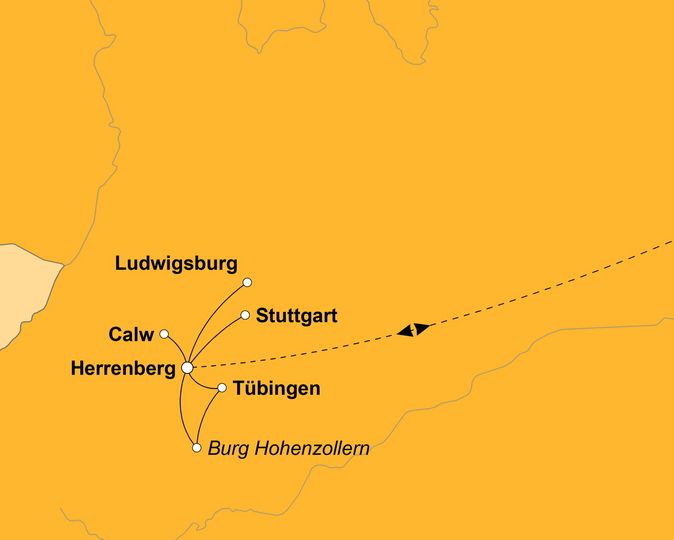 Routenkarte zur Reise