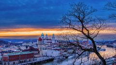 Sonnenuntergang in Passau