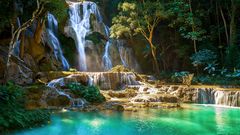 Wasserfall in Kuang Si, Laos