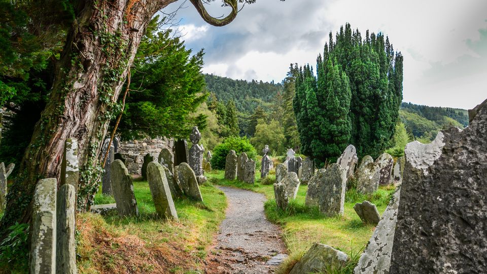 Tombstones in Glendalough