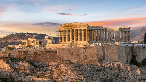 Akropolis im Sonnenuntergang bei einer Städtereise mit sz-Reisen