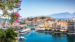 Agios Nikolaos City and Voulismeni Lake, Crete, Greece